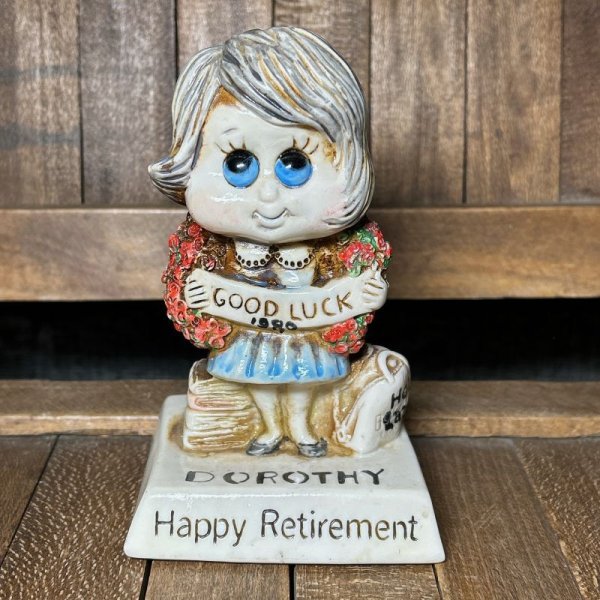 画像1: 1975s Message Doll "Happy Retirement" (1)