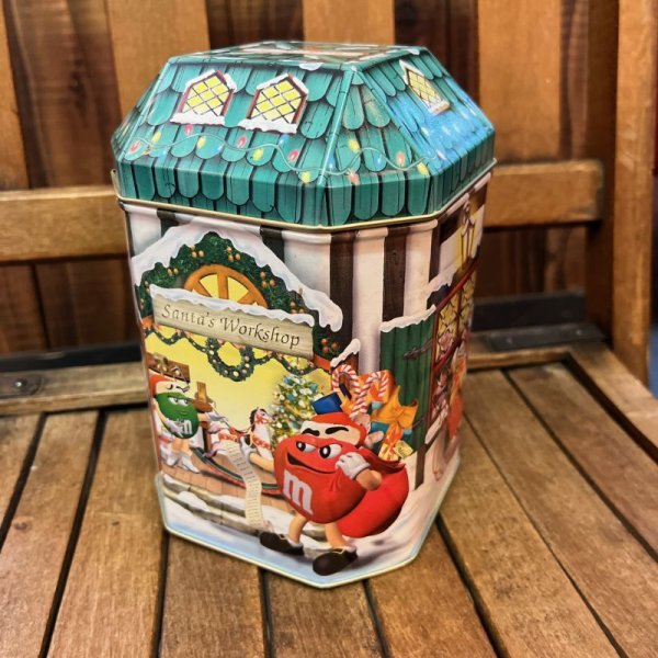 画像1: 1999s Mars / m&m's Canister Can "Christmas Village Series Number 11" (1)