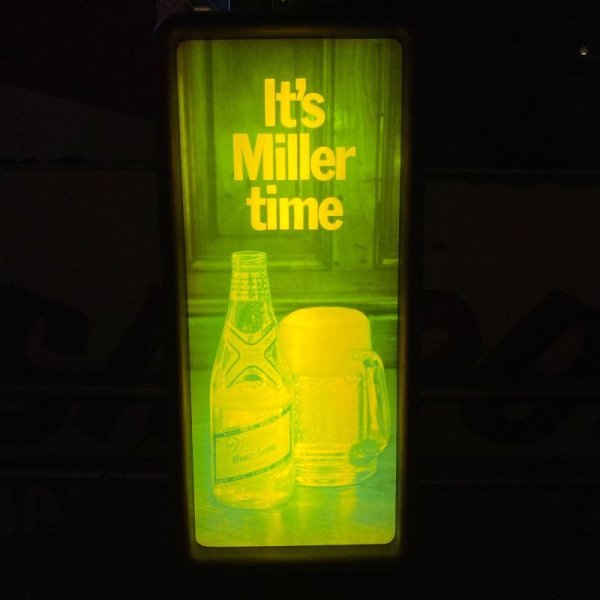 画像1: 1980's Miller / Vintage Lighted Sign "It's Miller time" (1)